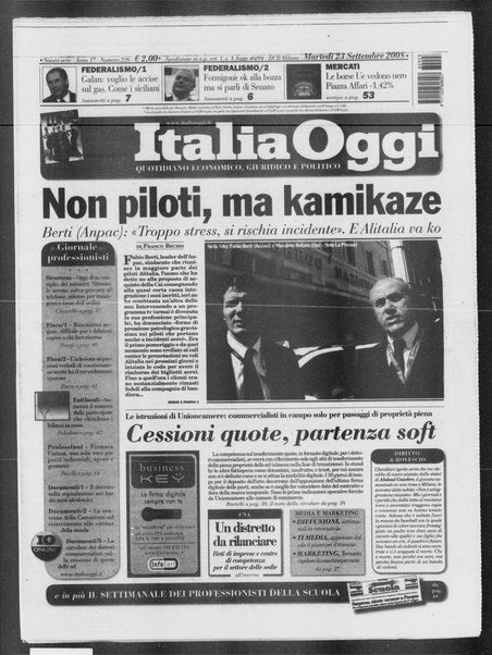 Italia oggi : quotidiano di economia finanza e politica